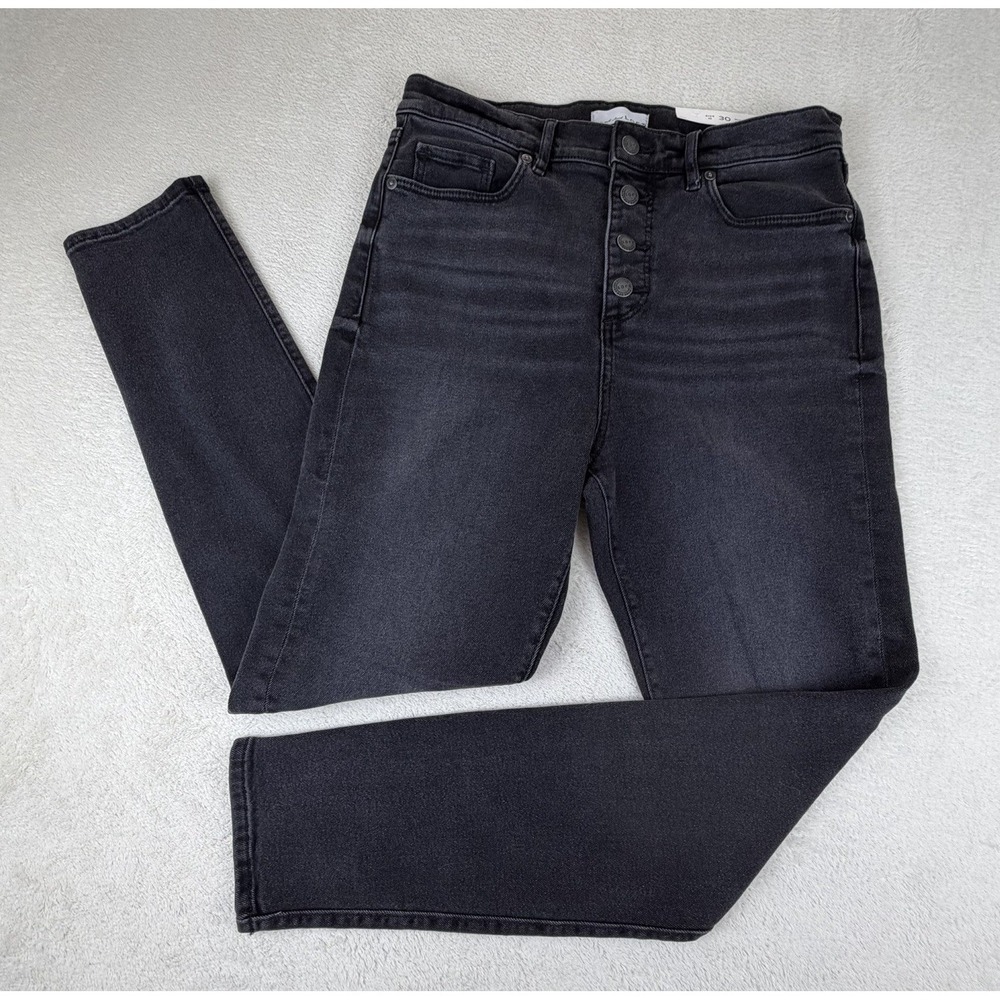 LOFT Made And Loved Women's Sz 30/10 Black Jeans High Waisted Stretch‎ Denim-NWT